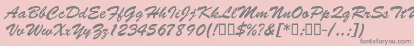 BarcbrushdbBold Font – Gray Fonts on Pink Background