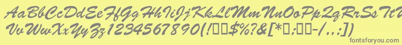 BarcbrushdbBold Font – Gray Fonts on Yellow Background