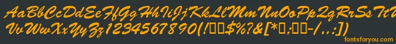 BarcbrushdbBold Font – Orange Fonts on Black Background