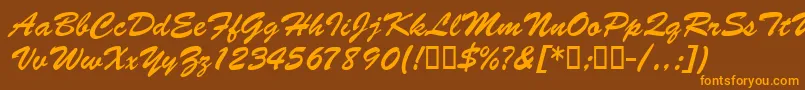 BarcbrushdbBold Font – Orange Fonts on Brown Background