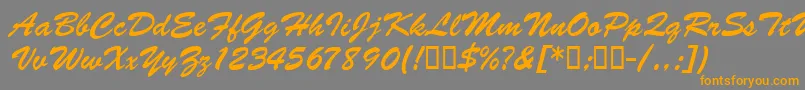 BarcbrushdbBold Font – Orange Fonts on Gray Background