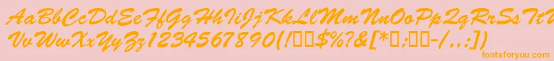 BarcbrushdbBold Font – Orange Fonts on Pink Background
