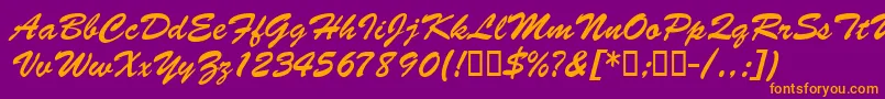 BarcbrushdbBold Font – Orange Fonts on Purple Background