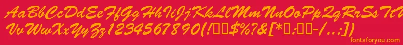 BarcbrushdbBold Font – Orange Fonts on Red Background