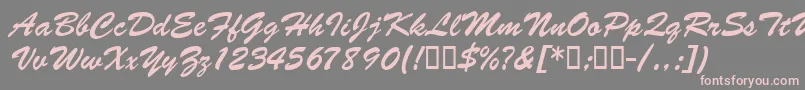 BarcbrushdbBold Font – Pink Fonts on Gray Background