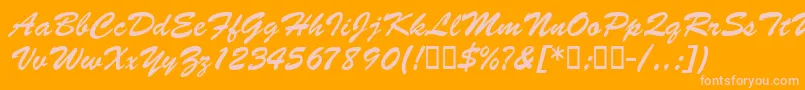 BarcbrushdbBold Font – Pink Fonts on Orange Background
