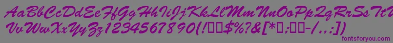 Police BarcbrushdbBold – polices violettes sur fond gris