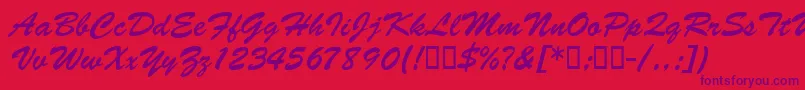 BarcbrushdbBold Font – Purple Fonts on Red Background