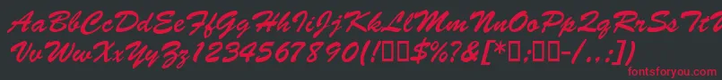 BarcbrushdbBold Font – Red Fonts on Black Background