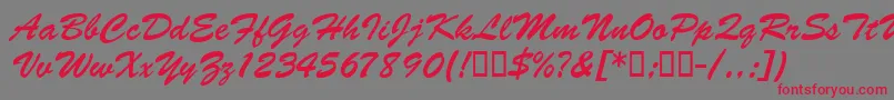BarcbrushdbBold-Schriftart – Rote Schriften auf grauem Hintergrund