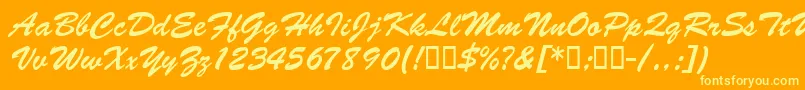 fuente BarcbrushdbBold – Fuentes Amarillas Sobre Fondo Naranja