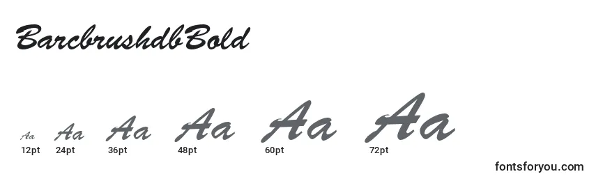 BarcbrushdbBold Font Sizes