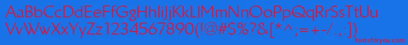 LinotypeBreweryRegular Font – Red Fonts on Blue Background