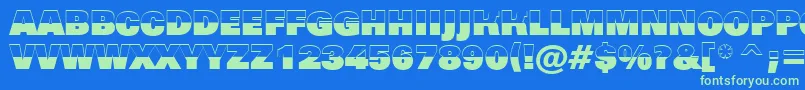 AGrotictitulbwhv Font – Green Fonts on Blue Background