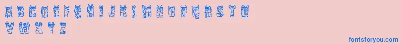 CfnaviaRegular Font – Blue Fonts on Pink Background