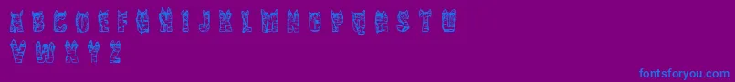 CfnaviaRegular-Schriftart – Blaue Schriften auf violettem Hintergrund
