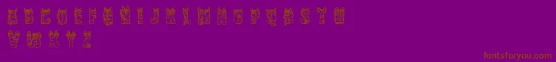 フォントCfnaviaRegular – 紫色の背景に茶色のフォント