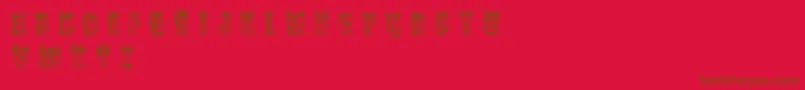 フォントCfnaviaRegular – 赤い背景に茶色の文字