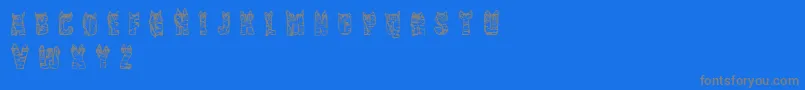 CfnaviaRegular-fontti – harmaat kirjasimet sinisellä taustalla
