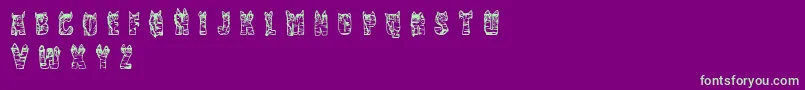 CfnaviaRegular-fontti – vihreät fontit violetilla taustalla