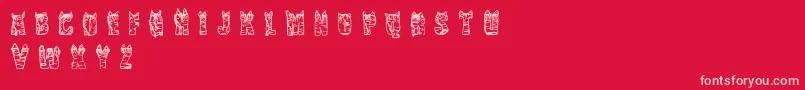 CfnaviaRegular-fontti – vaaleanpunaiset fontit punaisella taustalla