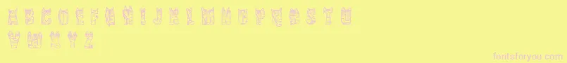 CfnaviaRegular Font – Pink Fonts on Yellow Background
