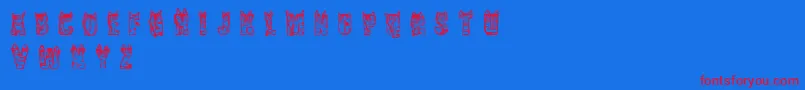 CfnaviaRegular Font – Red Fonts on Blue Background