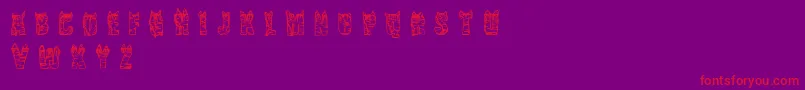 CfnaviaRegular Font – Red Fonts on Purple Background