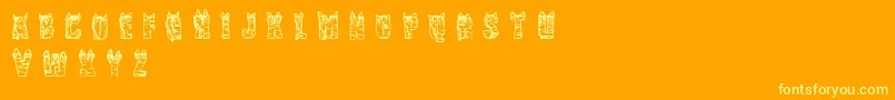 CfnaviaRegular-Schriftart – Gelbe Schriften auf orangefarbenem Hintergrund