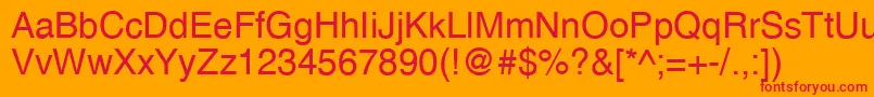 Aberdeen Font – Red Fonts on Orange Background