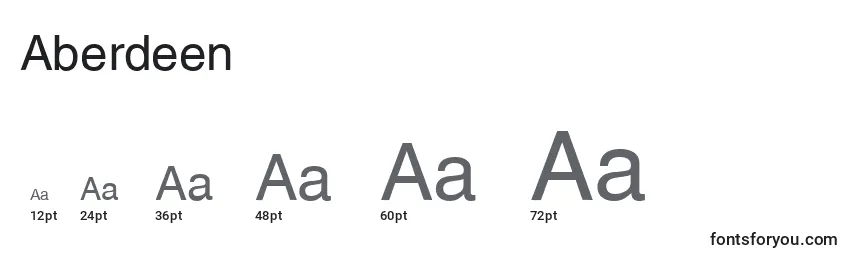 Размеры шрифта Aberdeen