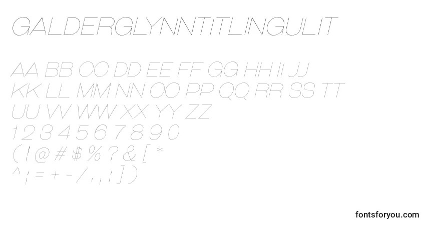 Шрифт GalderglynnTitlingUlIt – алфавит, цифры, специальные символы