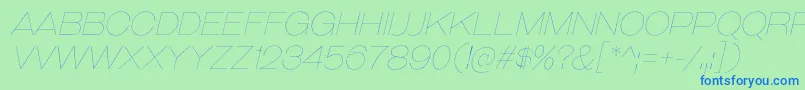 Шрифт GalderglynnTitlingUlIt – синие шрифты на зелёном фоне