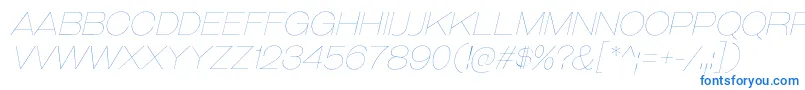 フォントGalderglynnTitlingUlIt – 白い背景に青い文字