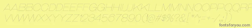 GalderglynnTitlingUlIt-Schriftart – Graue Schriften auf gelbem Hintergrund