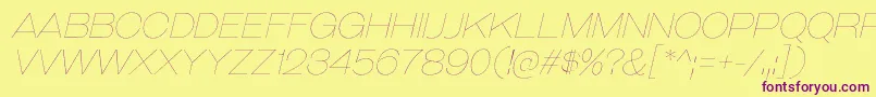 GalderglynnTitlingUlIt-Schriftart – Violette Schriften auf gelbem Hintergrund