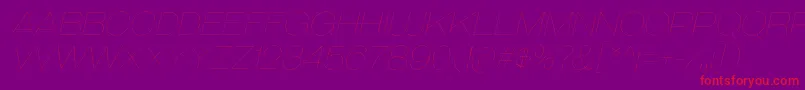 GalderglynnTitlingUlIt-Schriftart – Rote Schriften auf violettem Hintergrund