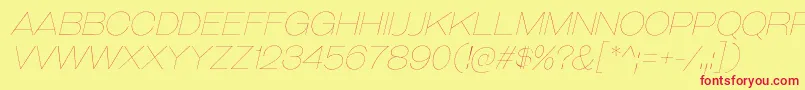 フォントGalderglynnTitlingUlIt – 赤い文字の黄色い背景