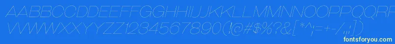 GalderglynnTitlingUlIt-fontti – keltaiset fontit sinisellä taustalla