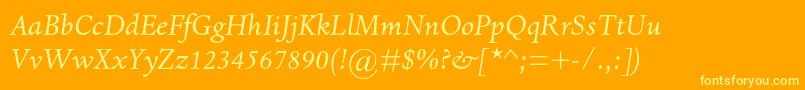 DantemtstdItalic Font – Yellow Fonts on Orange Background