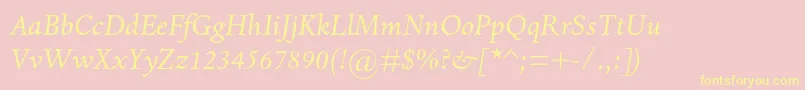 DantemtstdItalic Font – Yellow Fonts on Pink Background