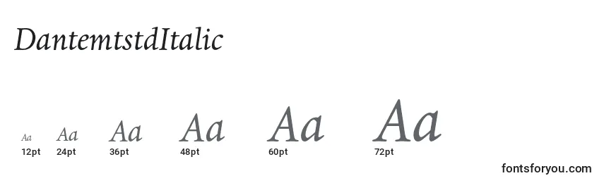 Размеры шрифта DantemtstdItalic
