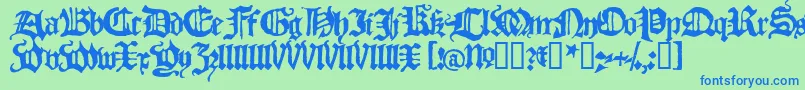 BlackletterHplhs Font – Blue Fonts on Green Background