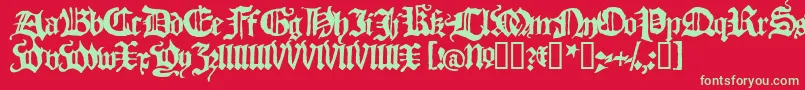 BlackletterHplhs Font – Green Fonts on Red Background
