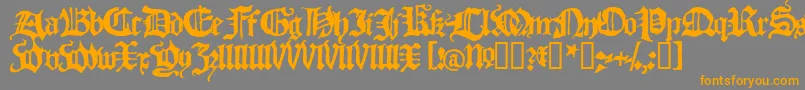 Weitere Informationen zur BlackletterHplhs-Schriftart BlackletterHplhs-Schriftart – Orangefarbene Schriften auf grauem Hintergrund