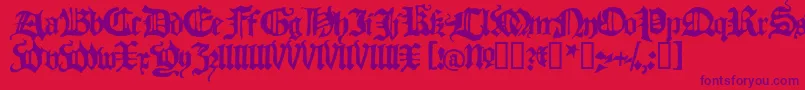 BlackletterHplhs Font – Purple Fonts on Red Background