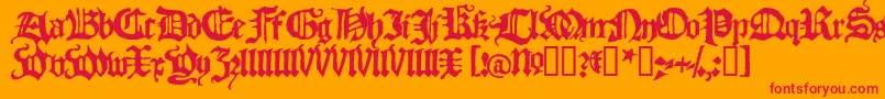 BlackletterHplhs Font – Red Fonts on Orange Background