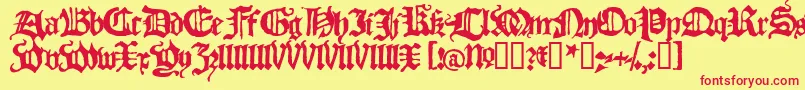 BlackletterHplhs Font – Red Fonts on Yellow Background