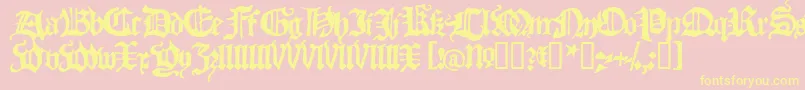 Police BlackletterHplhs – polices jaunes sur fond rose