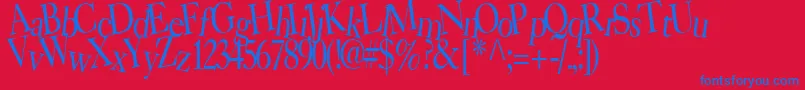 BearRegularTtstd Font – Blue Fonts on Red Background